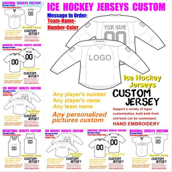 

custom american football jerseys for mens womens youth kids baseball ice hockey basketball color ice hockey soccer jersey palyer xxxl 4xl 5x, Black