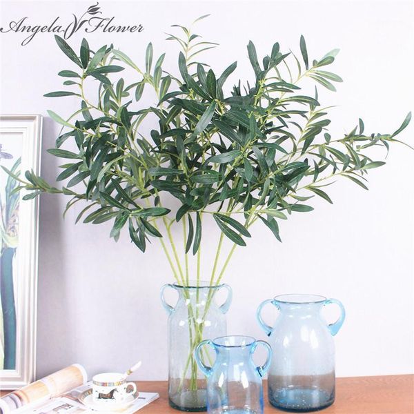 

decorative flowers & wreaths 2 type single branch olives artificial leaf simulation green plants diy wedding home party garden christmas off