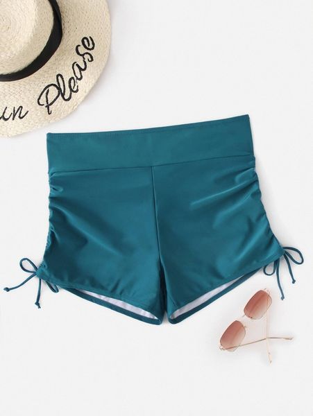 

plus plain drawstring bikini bottom b8br#, Black