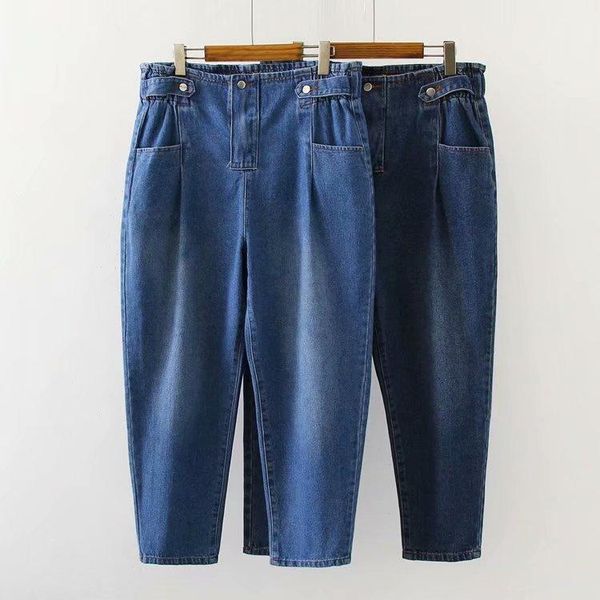 

plus size casual harem jeans 2019 autumn women fashion loose denim ankle-length pants f61-81211, Blue