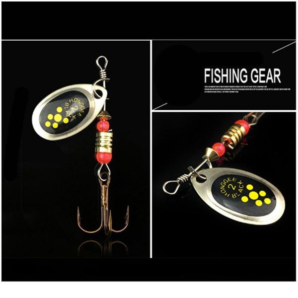 

1pcs hooks spinner spoon metal lures rotating 6cm/2.5g fishing lure sequins crankbait hooks for bass pike wobble bbyoqc