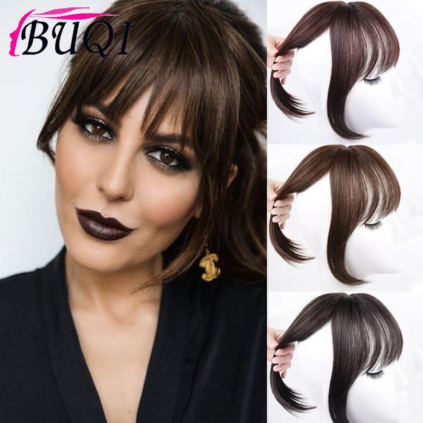 

buqi мода женщин поддельных синтетических ударов волос наращивания волос ложный бахрома на волосы когти коричневый черный высокий темперамен, Black