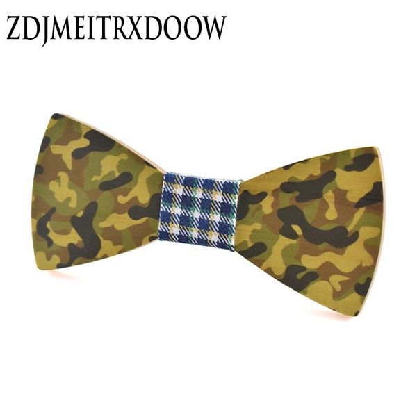 

bow ties camoufl originality wooden bowties men's wedding decoration leisure tie floral corbatas para hombre, Black;gray