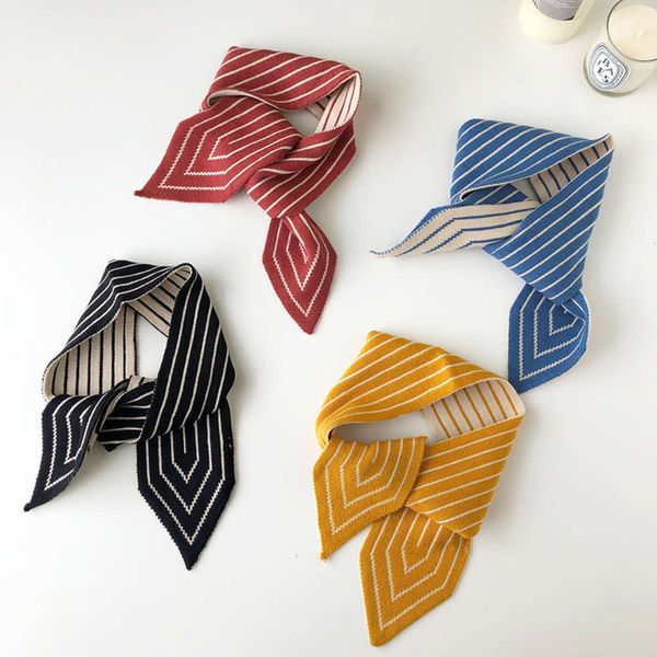 

new fashion 2019 knitting poin wool korean double sided female autumn winter student scarf 37fj, Red;brown