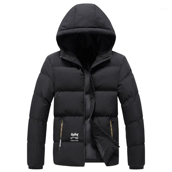 

men's clothing winter down jackets 2020 warm thick coats men casual hooded parkas men letter print overcoats mens hooded1, Black