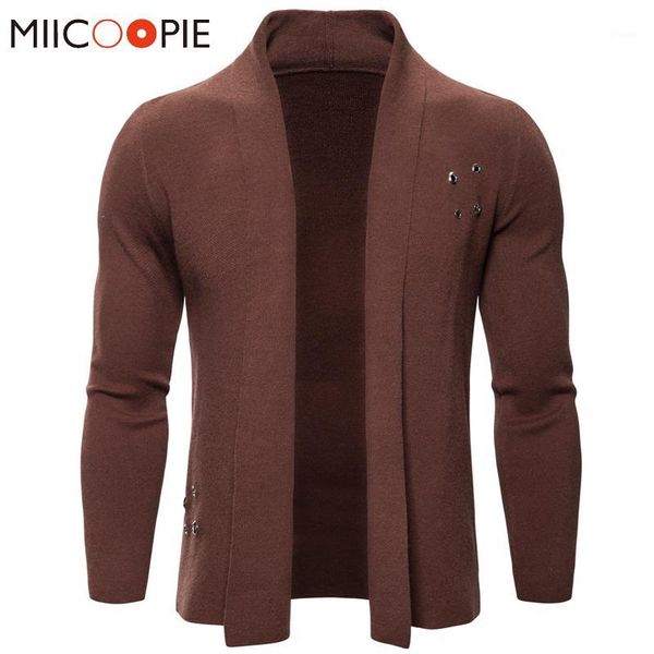 

men's sweater casual knitted cardigan korean clothes new luxury menssolid rivet buckle sweaters jackets pull homme marque1, White;black