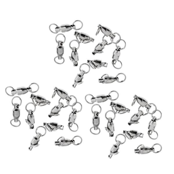 

30pcs heavy duty ball bearing swivel solid rings black fishing swivel 4#