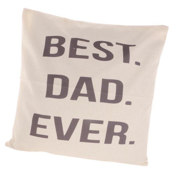 

43x43cm happy father's day dad ever home decorative linen cushion waist pillow cover sofa bed car decor square throw pillow case