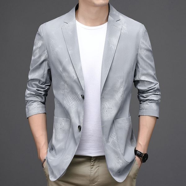 

vrfrx fall 2020 men's suit fashion thin youth printed blazer men's korean casual fashion coat handsome coat pevrc coat, Blue