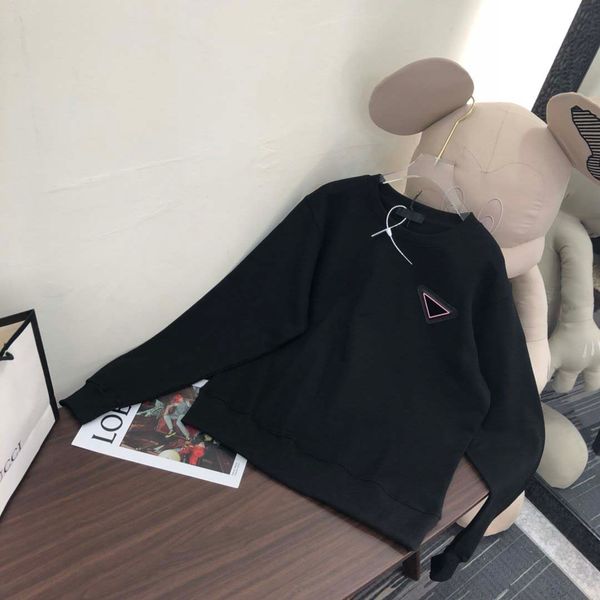 

мода мужчины женщина толстовка толстовка с силиконовым перевернутым треугольником desinger черного белого цвета осень зима мужчины женщина т, Black