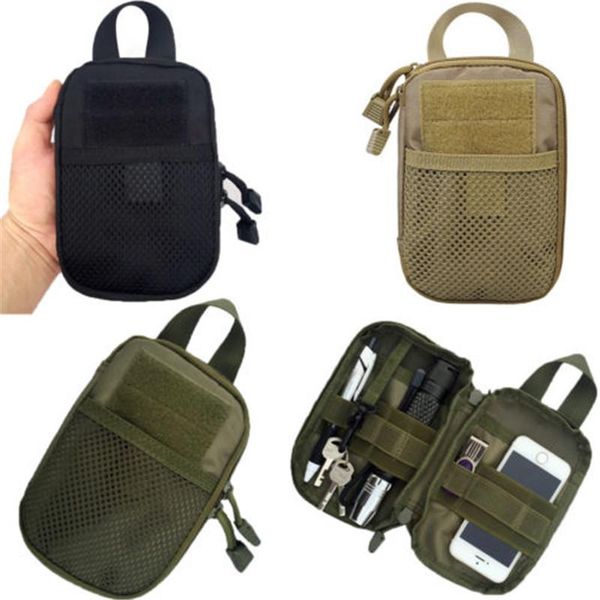 

fashion casual solid outdoor tactical molle pouch waist fanny pack belt phone case camping hiking bag  for men