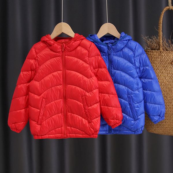 

children's autumn winter new girls and boys' short lightweight warm baby down jacket for children, Blue;gray