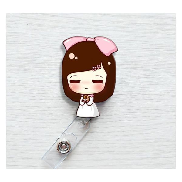 

cute korea badge reel retractable pull buckle id card badge holder reels belt clip hospital school office supplies jllvty bdebag