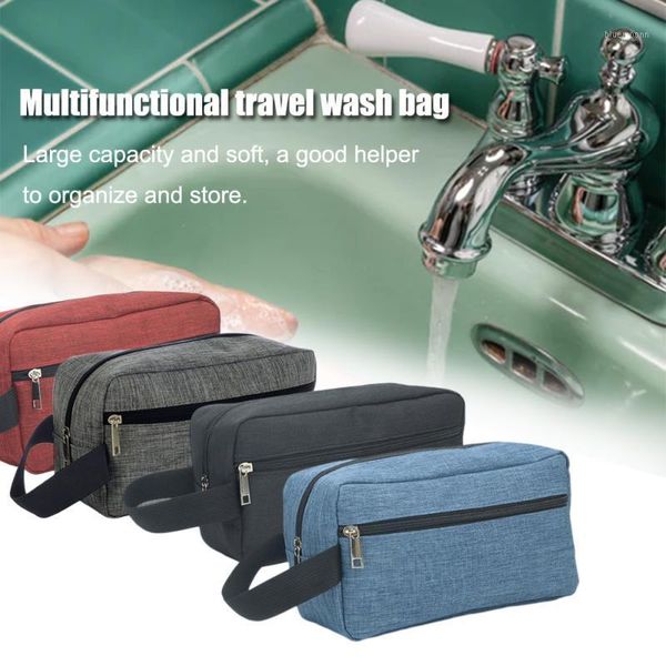 

large capacity waterproof travel storage pouch dustproof makeup organizer hanging multifunction zipper closure soft cosmetic bag1