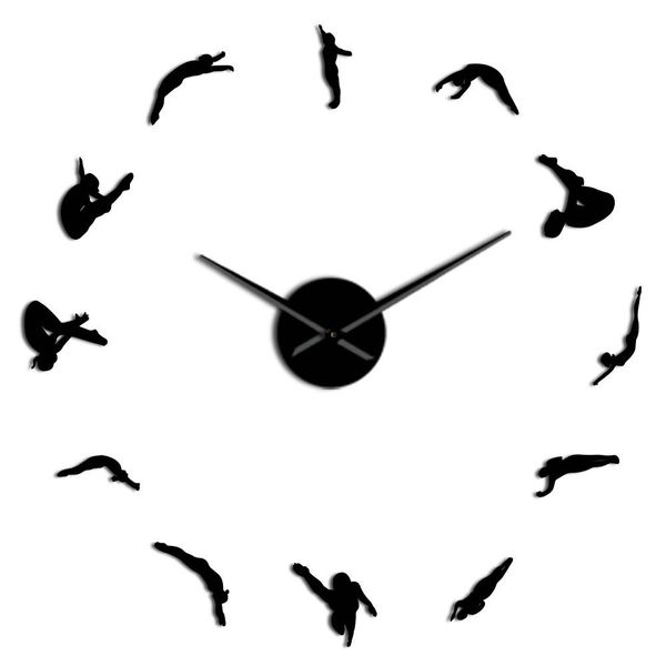 

high dive спорт wall art home decor часы часы divers дайвинг силуэт diy наклейки бескаркасных большие divers настенные часы подарочные qyltk