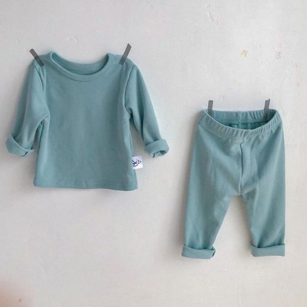 

melario infant newborn baby girls boys 2pcs ribbed solid clothes set buttons long sleeve shirt pants spring autumn outfits, White