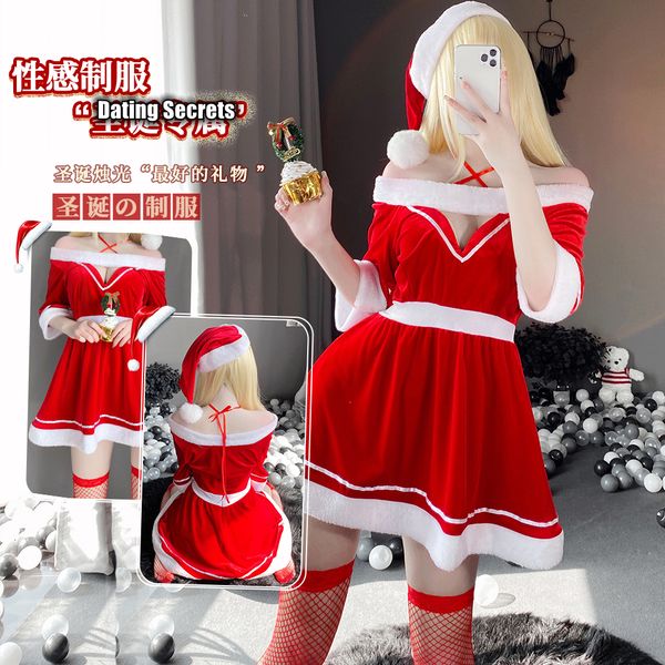 

costumes lingerie new product cute christmas set plush uniform temptation cosplay attractive girl exotic animation santa, Black