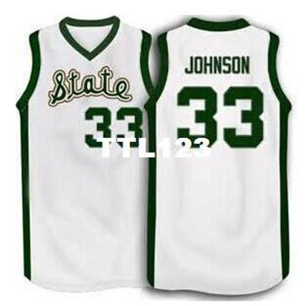 

vintage men# 33 m. johnson michigan state spartans college basketball jersey green, white stitching, name and number, any sizes, Black