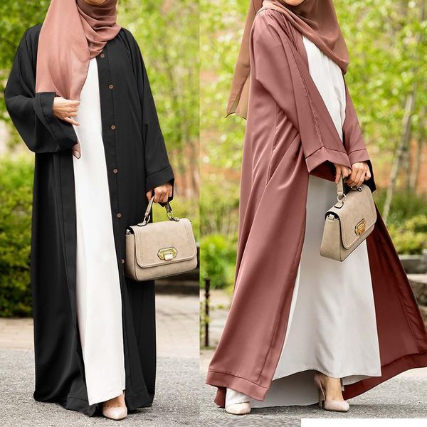 

women's abaya blouse zanzea 2021 kaftan autumn cardigans long sleeve muslim clothing female solid casual robe femme plus size, White
