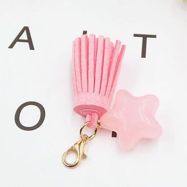 

women casual triple leather tassels with star keychain bag pendant alloy car key chain ring holder jewelry gl5034 h bbylhj, Silver