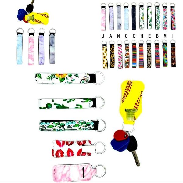 

leopard keychains neoprene jigsaw flowers keyring cute lanyard fashion buckles key holder car charms ornament wristband pendant 1 5jh c2