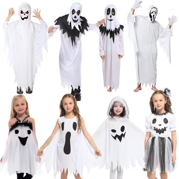 

halloween children's costume ghost set kids performance costume elf dress up boys and girls ghost clothes1, Silver