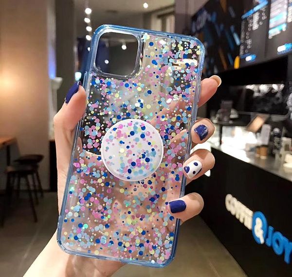 

luxury blitter bling sequins case для iphone 12pro max case с держателем 12 11 8 7 xr xs max 6 plus shining gri sqcrgn cass2010