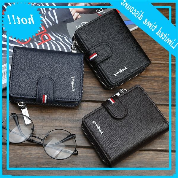 

new men's short korean multi card buckle wallet large capacity zipper hand l small change bag