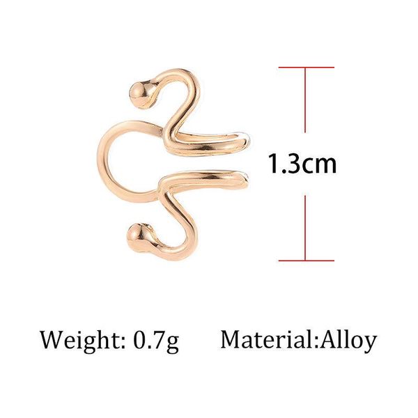 

геометрическая спичка змея скелет shaped серьги черный посеребренная золотой зажим для женщин уха манжета jllvcp home003, Golden