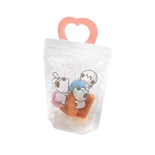 

2020 creative pink hand held small candy zipper bag net red qu qi bag cow tied biscuit small gift zipper bag spot bbyycc lipper