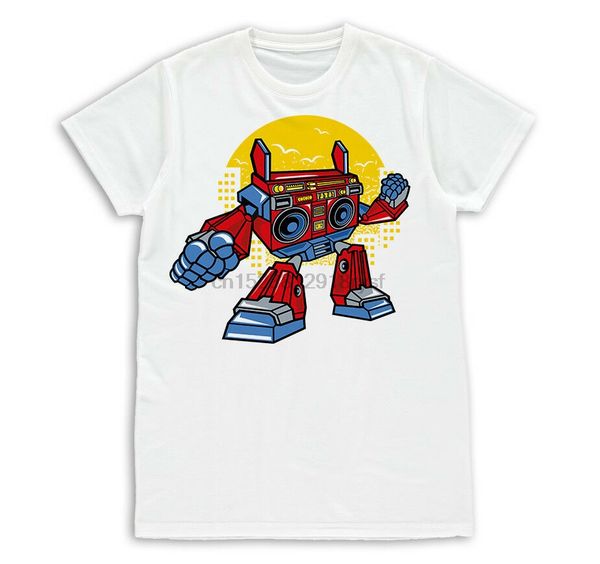 

mens t-shirt boombox robot cartoon cool fashion retro slim fit s-xxl tshirt sport hooded sweatshirt hoodie