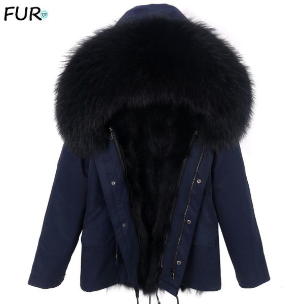 

2020 new fur coat parkas winter jacket coat women waterproof parka big real fur collar natural liner long outerwear, Black