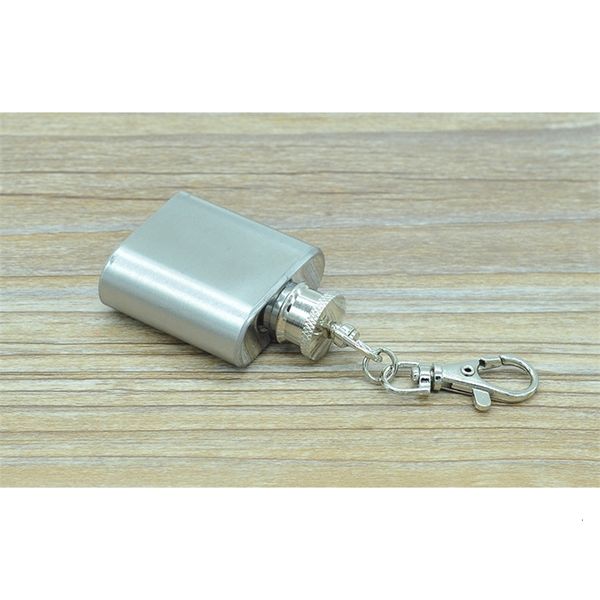 

1oz stainless steel mini hip flask keychain portable party outdoor wine bottle with key chains