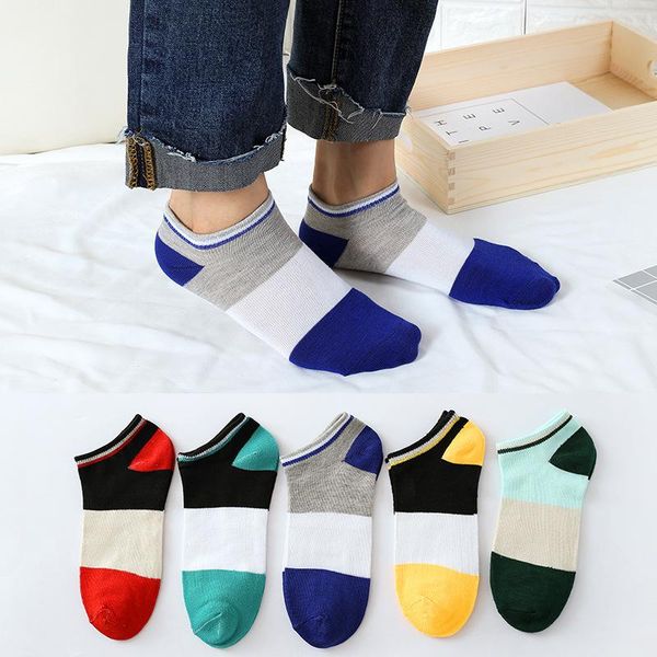 

men's socks colorful summer cotton man short fashion breathable comfortable casual male boat ankle, Black