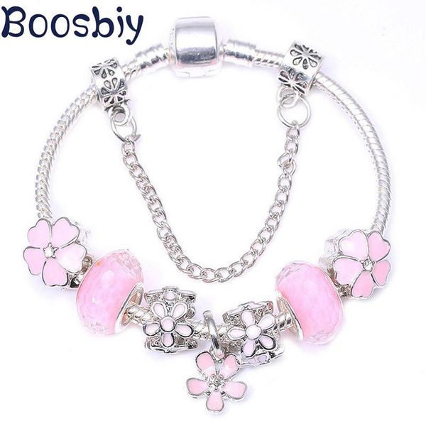 

boosbiy silver plated murano crystal beads fine bracelet european charm bracelet for women jewelry gift bba160, Golden;silver