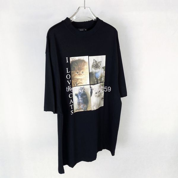 

women's t-shirt correct version b jiachao brand animal series dog print black white loose short sleeve t-shirt for men women