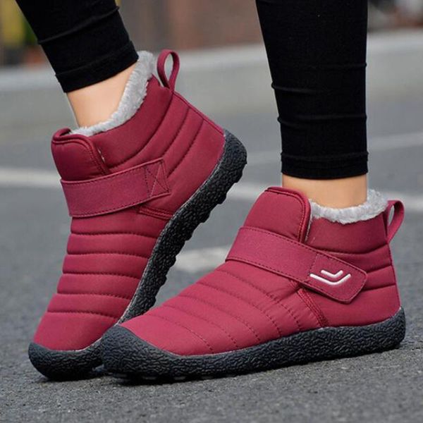 

winter boots women ankle boots warm non-slip winter women cotton shoes sneakers flats ladies shoes womens short snow sh514, Black