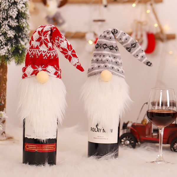 

santa claus christmas decoration wine bottle cover gift bag hold xmas dinner ornament table party home wedding decor 63221