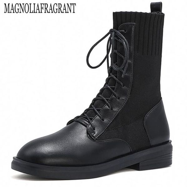 

new women casual boots lace-up outdoor woman fashion boots 2020 autumn shoes women zapatos mujer non-slip women's hy1000, Black