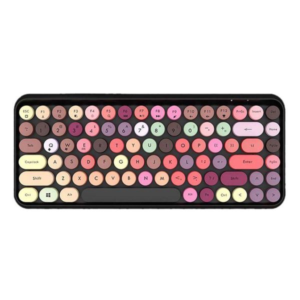 

keyboards bluetooth keyboard retro round keycap colorful plastic panel punk mobile phone