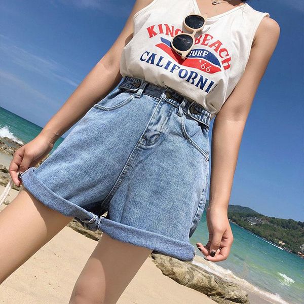 

women's jeans 2021 summer short fashion women cotton denim pants, Blue