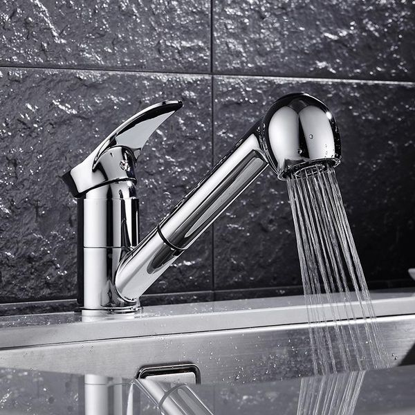 

pull out basin faucet chrome brass faucet & cold sink with hand shower head mixer tap bathroom lavatory mixer