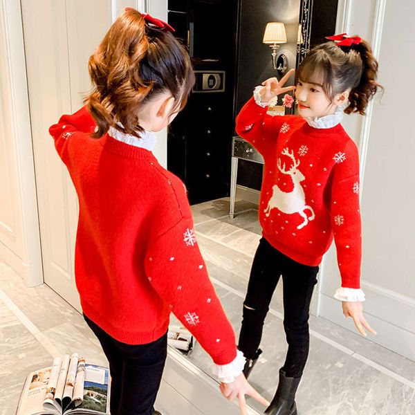 

sweater autumn winter 2020 new children's foreign turtleneck sle plush thickened christmas bottomed shirt girls' korean version, Blue