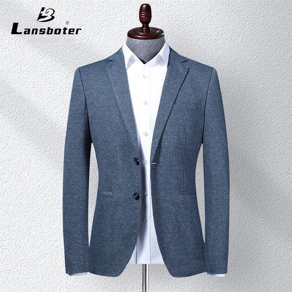 

leshbert spring and autumn coat knitted elastic men's casual suit korean version slim suit men's coat vvqio, Blue