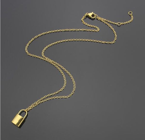 

luxury jewelry silver rose gold lock pendant designer necklace 18k golds stainless thin chain women necklaces fashion style