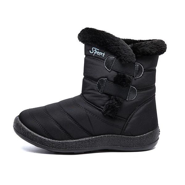 

okkdey lazy people wear waterproof 43 size light bottom leisure women's boots 2020 winter princess series thermal boots, Black