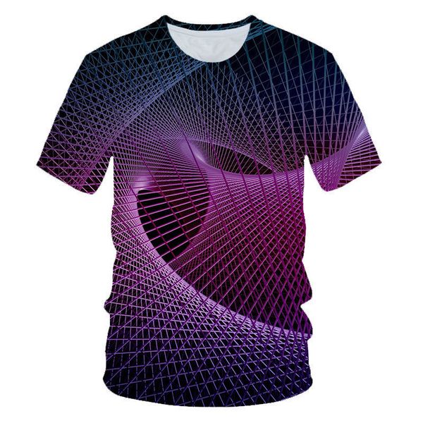 

new 3d digital printing blue wave texture casual short sleeve t-shirt for men, White;black
