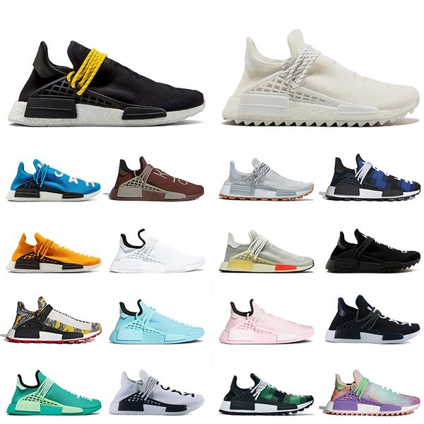 

nmd pharrell williams solar pack mother bbc black yellow mens womens human race running shoes pale nude nerd cream sneakers