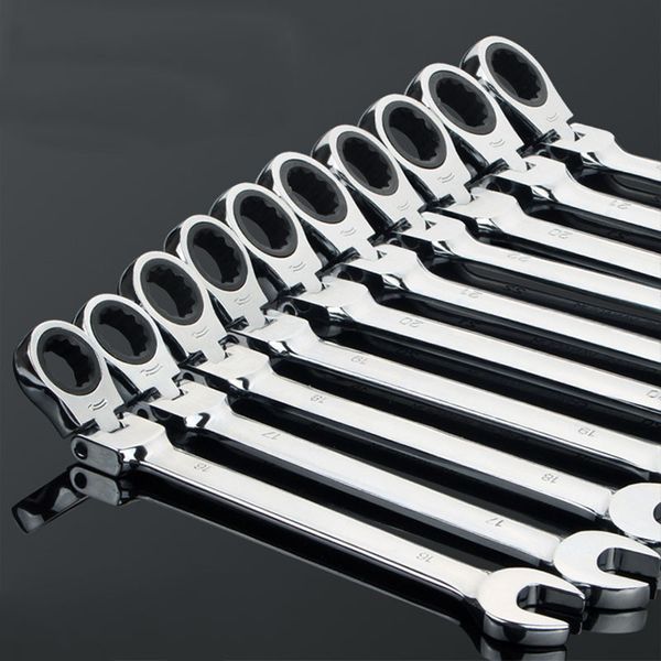 

6-32mm crv flexible ratchet spanner combination head wrench adjustable hand tools for car