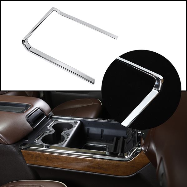 

chrome central gear cup holder storage compartment trim frame for chevrolet silverado gmc sierra 2014-2018 interior accessories